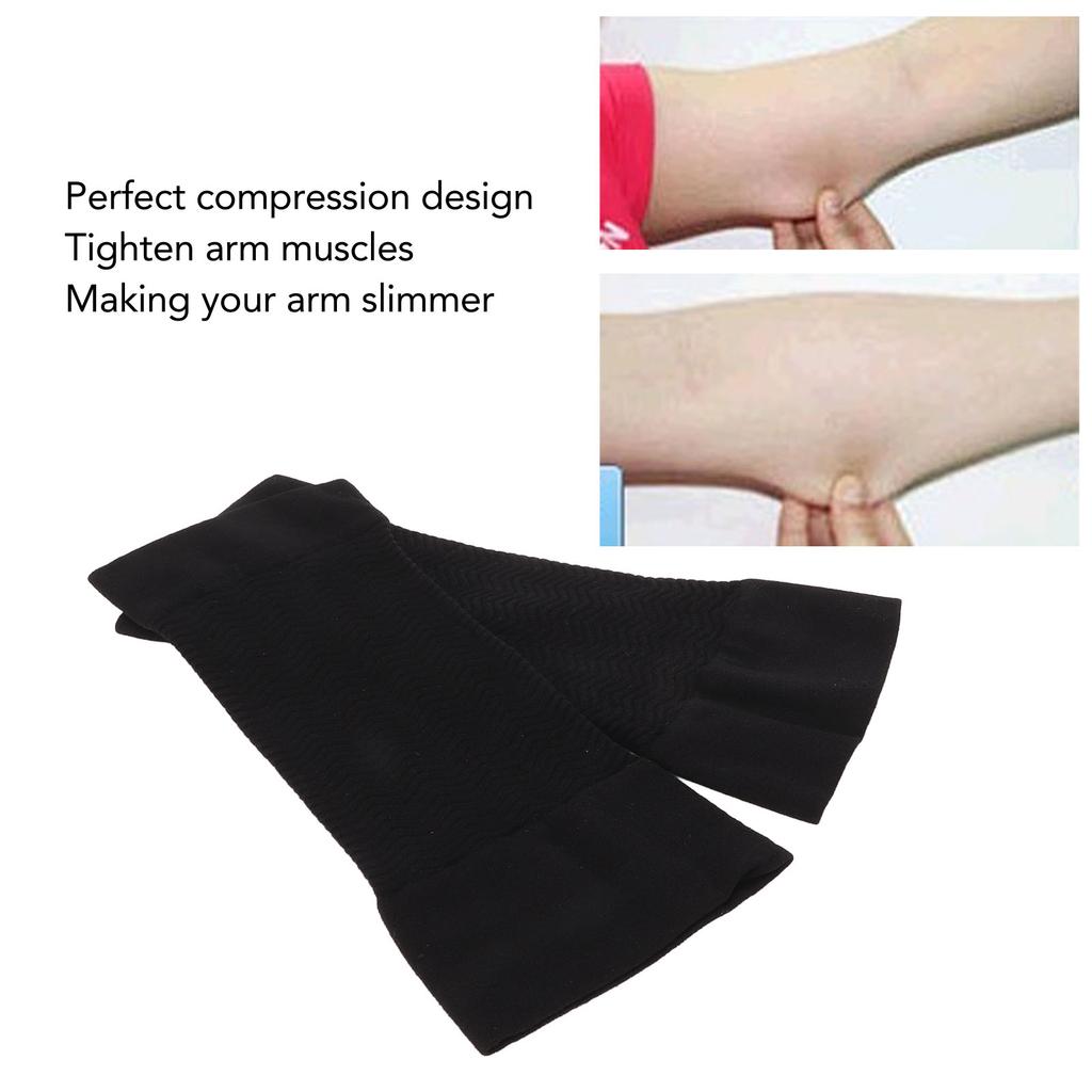 1 Pair Arm Compression Sleeves Elastic Cotton Soft Texture Arm Slimming Wrap Sleeves 480D