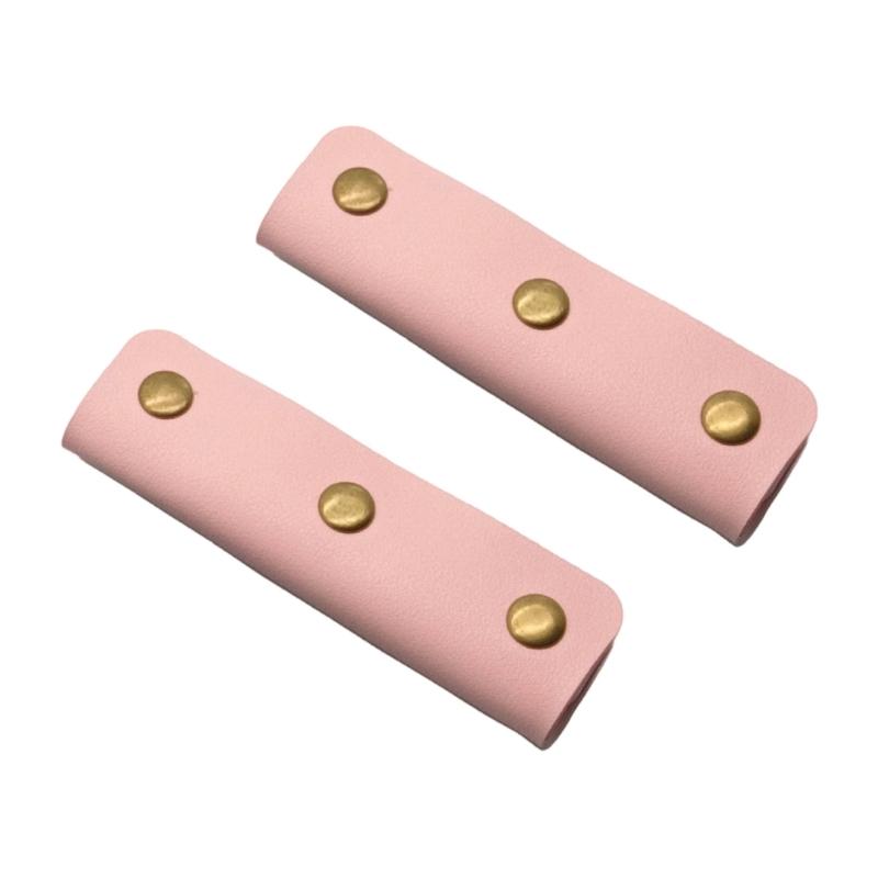 2 Pieces Leather Handle Wrap for Handbags Bucket Bags Luggage Grips with Buckle Suitcase Bag Handle Covers Sleeve