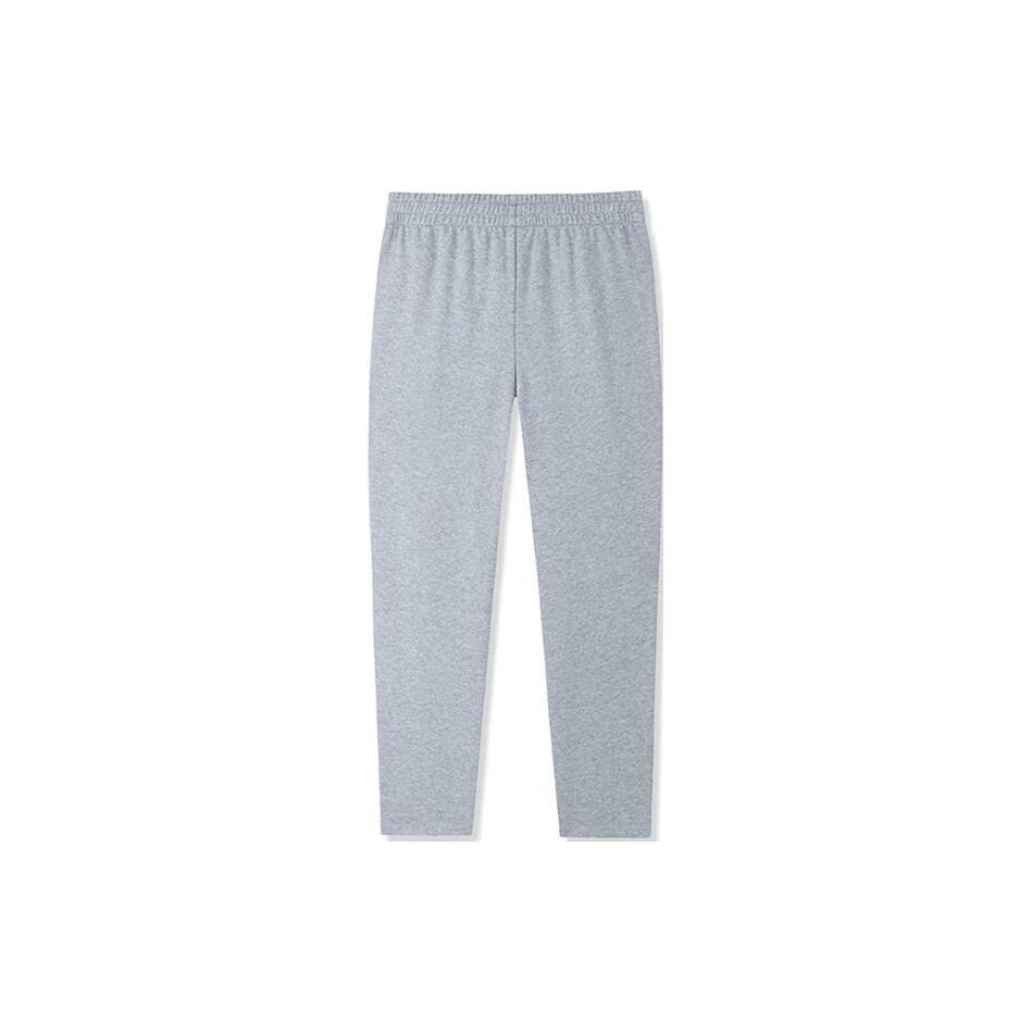 Anta Training Series Solid Color Logo Mid Waist Straight Leg Cuffed Sports Pants Women pants Gray Heather-Gray 962357301-2