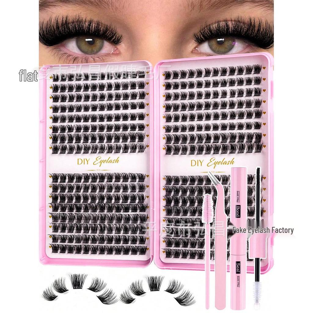 New Large Capacity DIY Segmented Hot Melt Cluster Eyelash Set