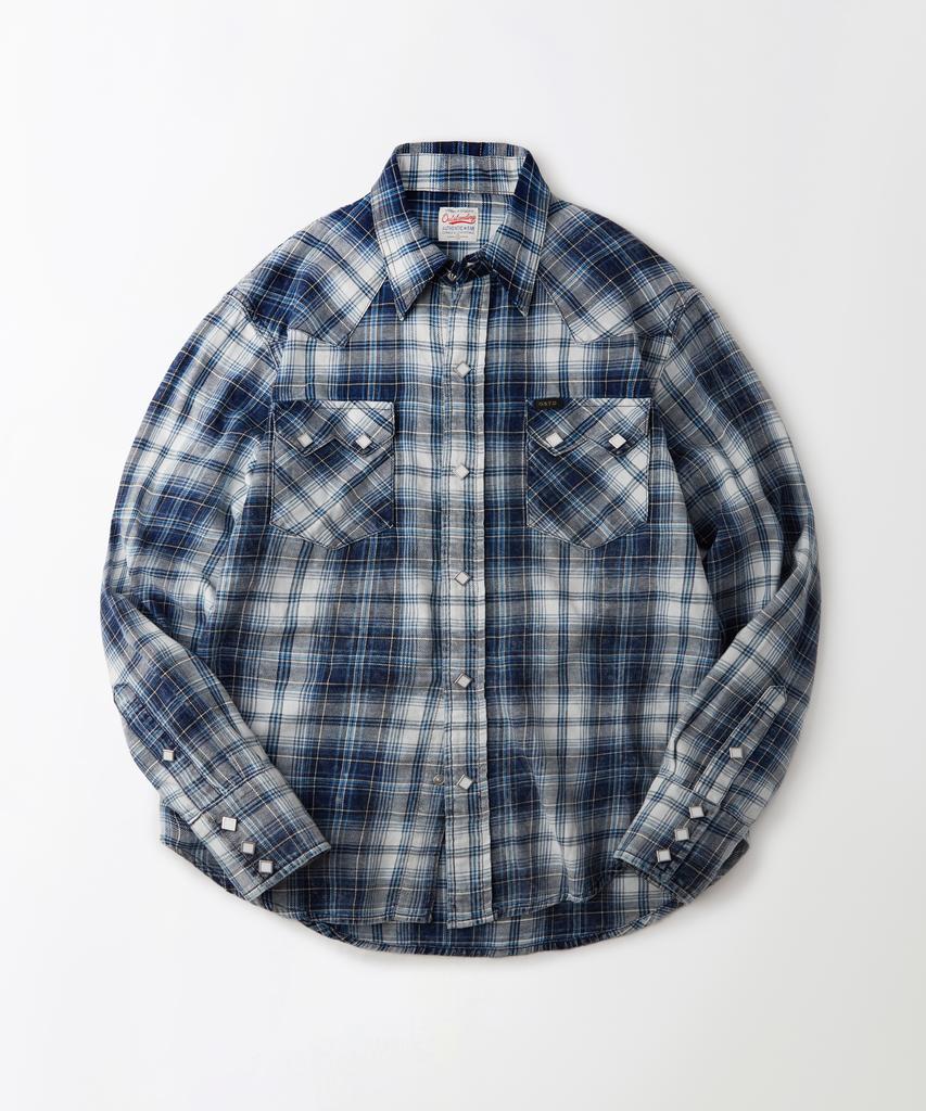 OUTSTANDING Western Indigo Check Shirt_Indigo Check