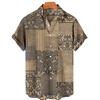 Hawaiian Shirt For Men Cashew Flower Print Short Sleeve Top Beach Holiday Casual Men Clothing Vintage Loose Oversize Men'S Shirt