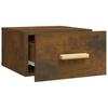 Wall Mounted Nightstands Set of 2 Smoked Oak 35 x 35 x 20 cm