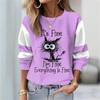 Women's Autumn/winter 3D Abstract Kitten Print Crewneck Sweatshirt Hoodies & Sweatshirts (women’s)