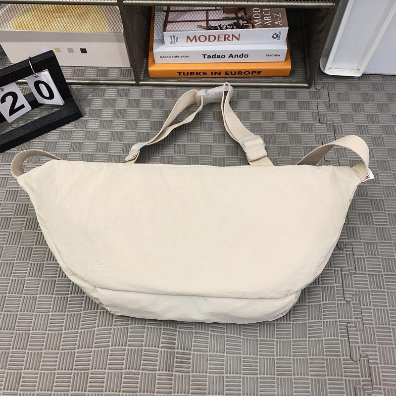 Commuter Shoulder Bag Solid Color Crossbody Bag Student Lightweight Sports Nylon Chest Bag