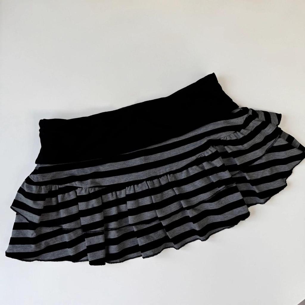 Gonna Mini A-line Color Block a Strisce 2025 - Stile Street Giapponese Coreano Y2K, Minigonna Versatile & Sexy Ultra-Cortissima
