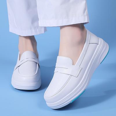 Plus Size Shoes for Women 34-42 Spring Women Slip On Platform Black White Flats Comfortable Nurse Working Shoes Zapatos De Mujer