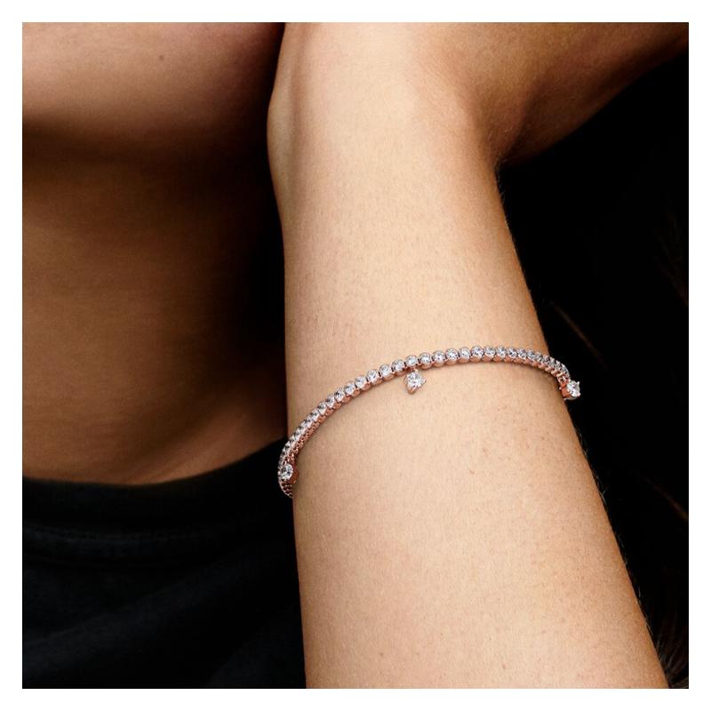Pandora Shining Tennis Pendant Bracelet Women's Red 582401C01