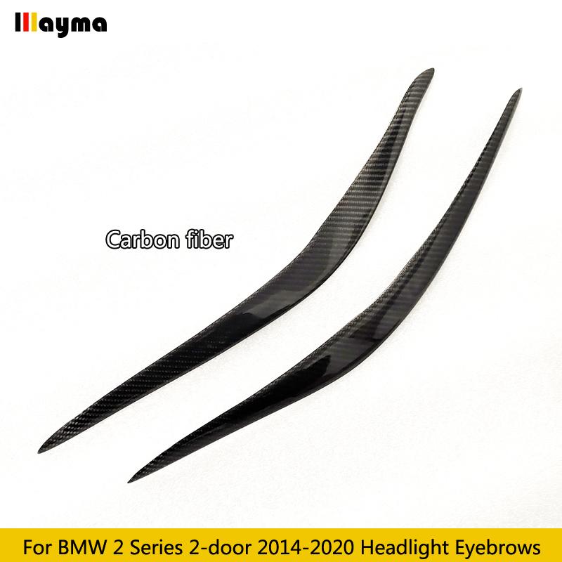 Carbon Fiber Car Headlight Eyebrows For BMW 2 Series Coupe Covertible F22 F23 F87 M2 2014 -  Fiber Glass Front Lamp Eyelids
