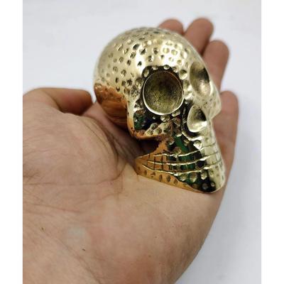Brass Skull Style Paper Weight Table Desk Decorative