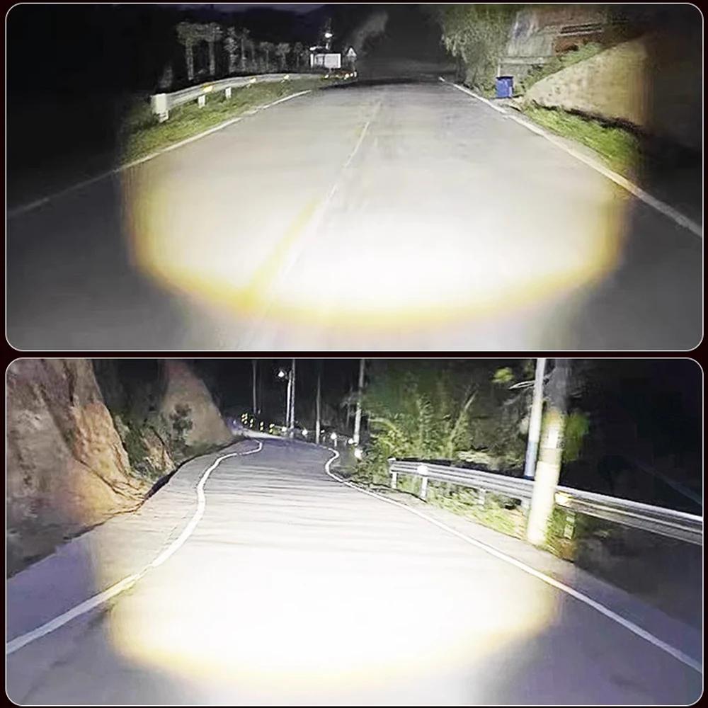 BA20D LED Motorcycle Headlight Bulb Canbus High Low Beam Spotlights Scooter Fog Lights Moto Accessories 12V White White Yellow
