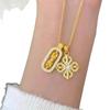 Gold Vajra Pendant Necklace with Diamond Accents - Perfect Gift for Her