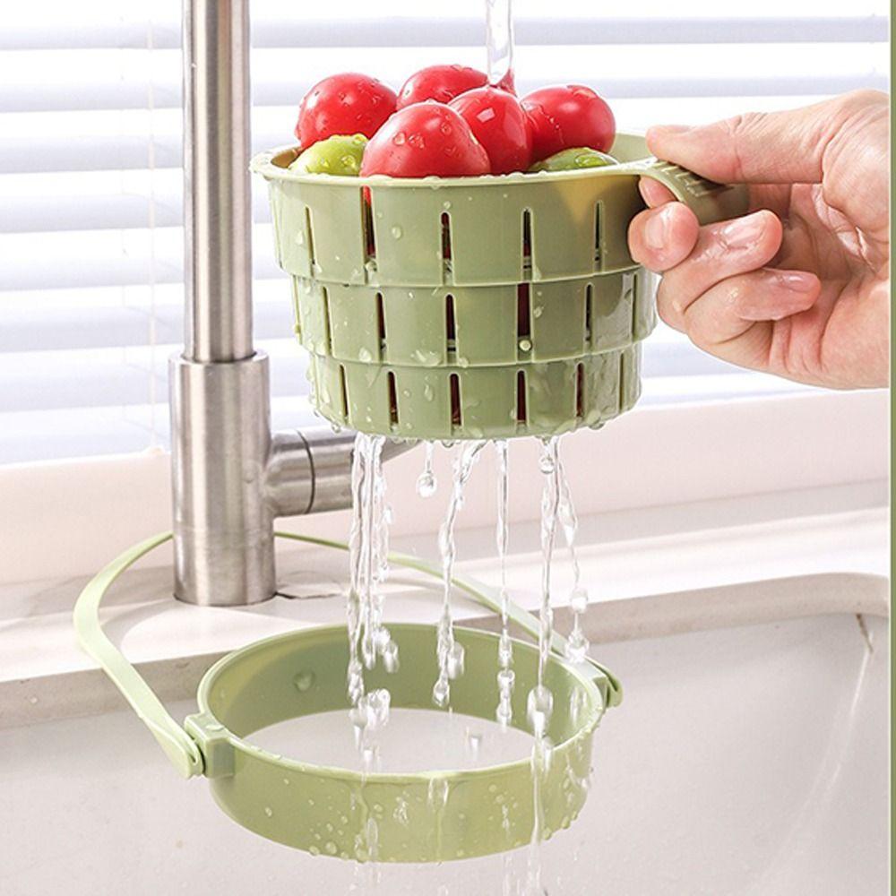 Retractable Fruit Washing Basket Hanging Food Strainer Filter  Kitchen Supplies