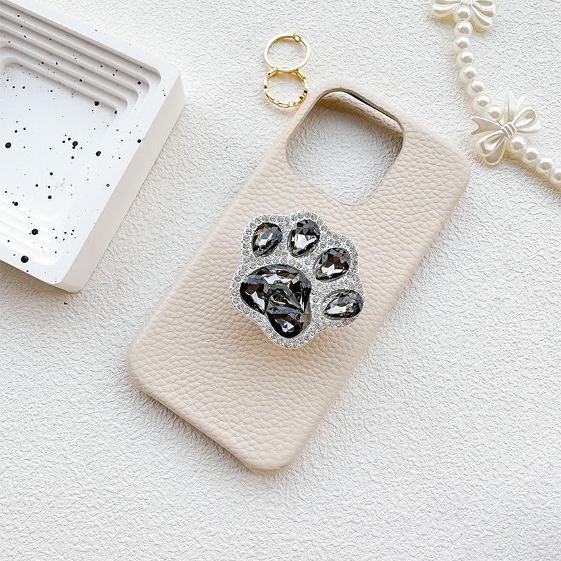 Rhinestone Luxury Mobile Phone Airbag Bracket Cat Claw Paste Retractable Light Luxury Full Drill Desktop Watching Drama Bracket Female
