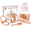 Wooden Pretend Play Makeup Toys For Girls Simulation Cosmetics Kit Toddler Lipstick Eye Shadow Sets Beauty Dress Up Gift For Kid