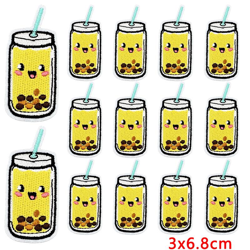 10pcs Wholesale Cute Food Series Embroidery Patches Diy Cartoon Iron On Patches For Clothing Sew Stickers Badge Applique