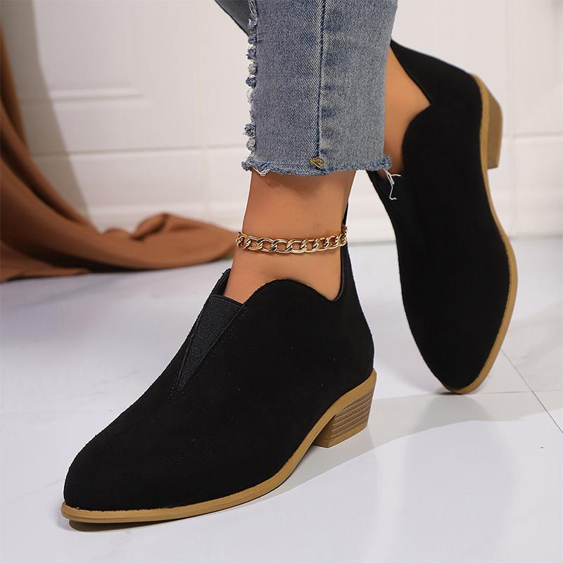 

модные женские ботильоны на толстой подошве из замши, элегантные туфли на среднем каблуке, прогулочная обувь, зимние новые тенденции 2024 года, туфли-лодочки, платье, мода, повседневные туфли Zapatos Femme 41 чёрный