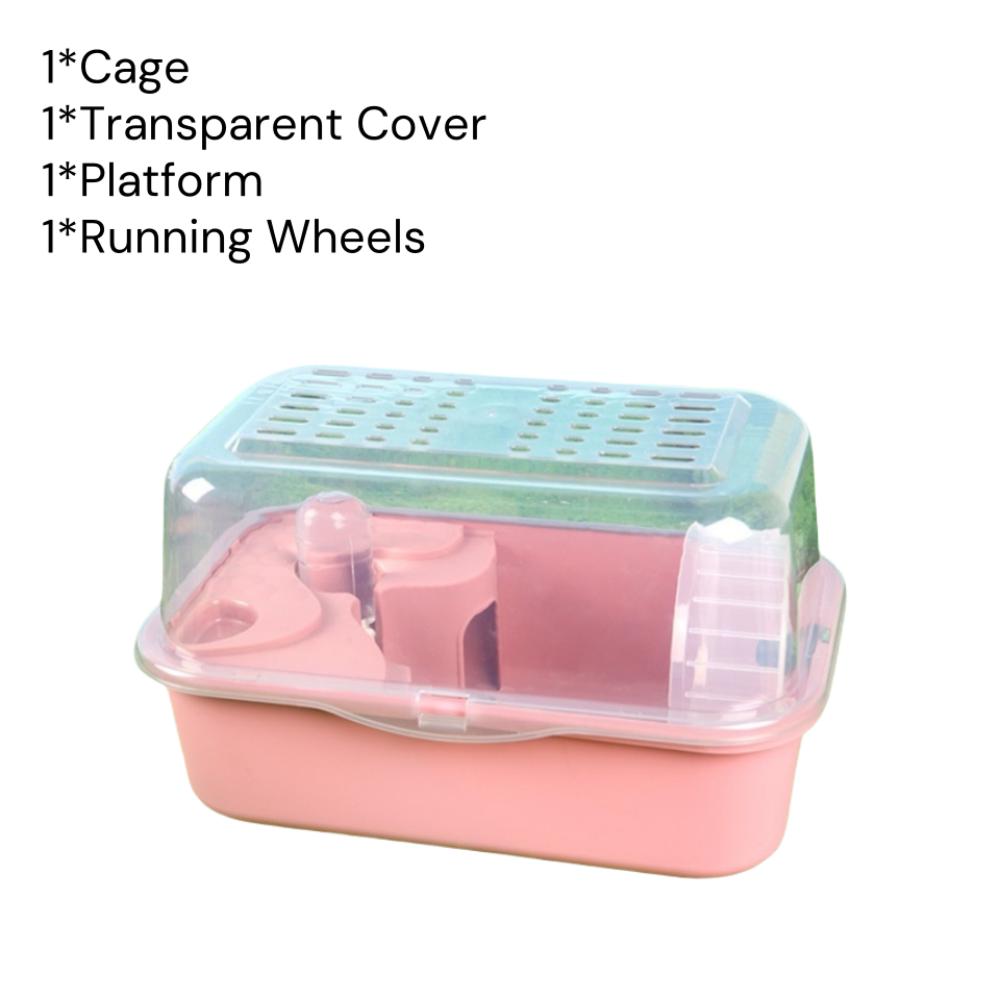Doppelschichtiges Hamsterhabitat Klarsichtdeckel Kleintierhaus Tragbarer Hamsterkäfig für Kleintiere