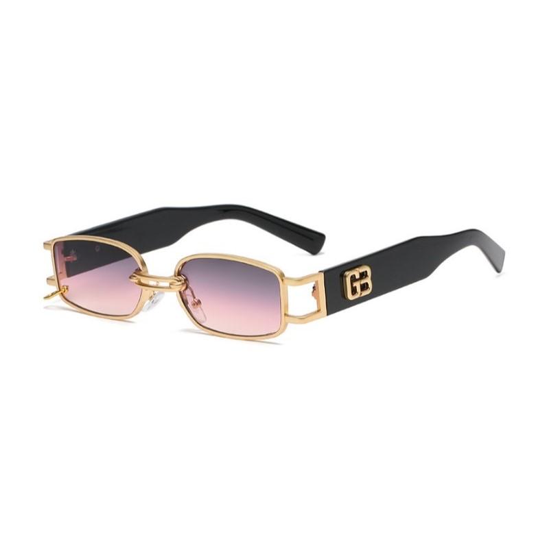 Newest Hip Hop Designer Sunglasses For Men And Women Rap Fashion Square Gold Metal Frame Luxury Woman Hiphop Glasses