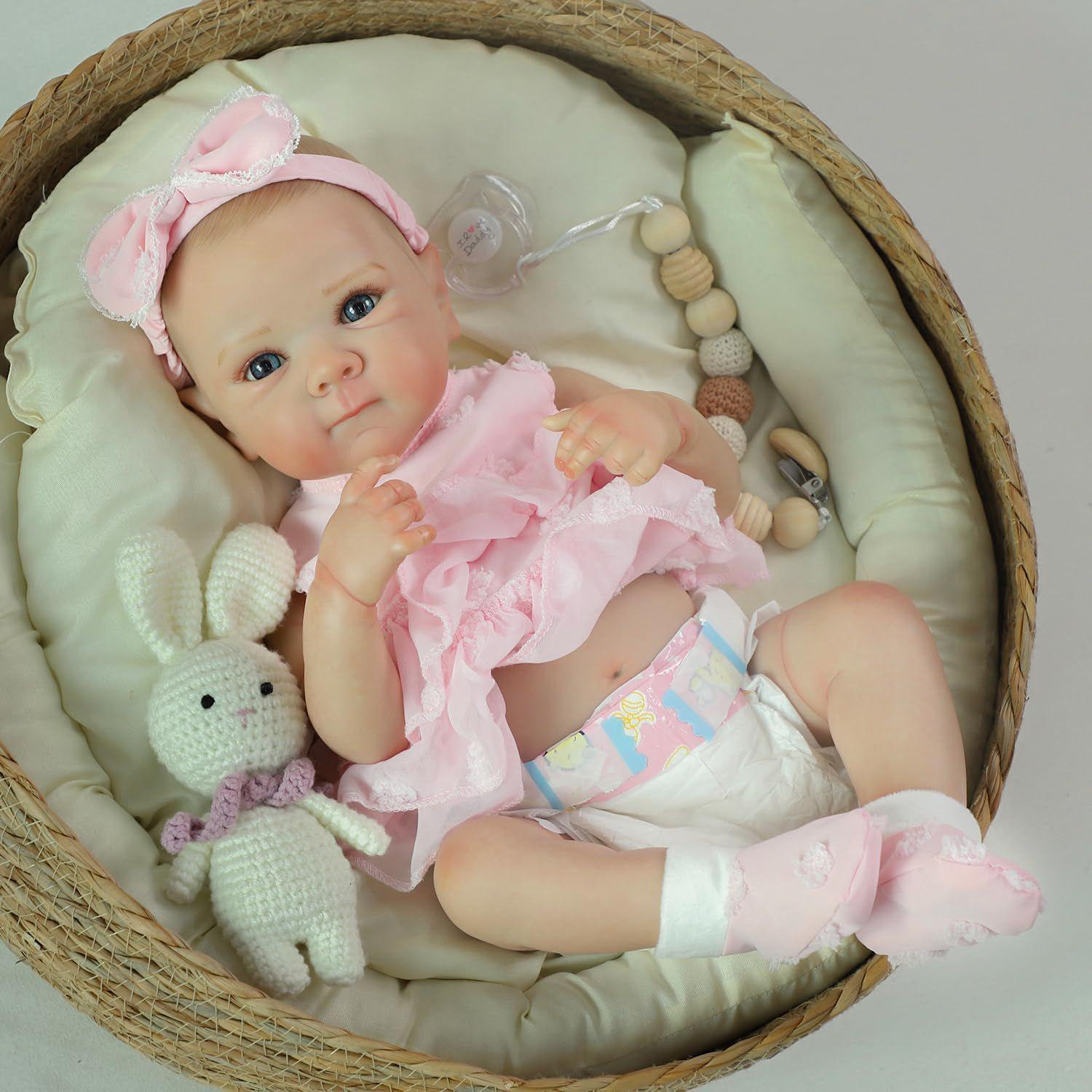 18 Pink Onesie Bettie Reborn Doll - Children s Festival Gift 18-inch full silicone doll