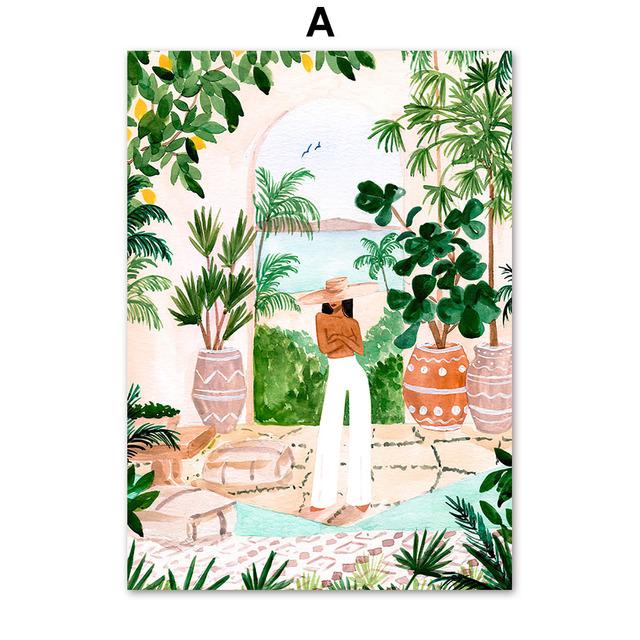 Jungle Swing Meadow Tropical Beach Pool Moroccan Wall Art Canvas Painting Posters And Prints Wall Pictures For Living Room Decor