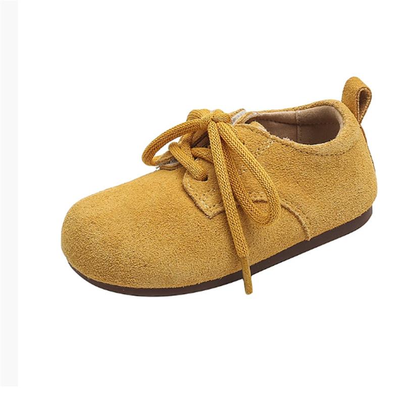 Children Clothing Yulin-001 Boys New Autumn Children Shoes Genuine Leather Kids Barefoot Shoes Soft Sole Fashion Girls Sneakers Eu 22-36 Cm