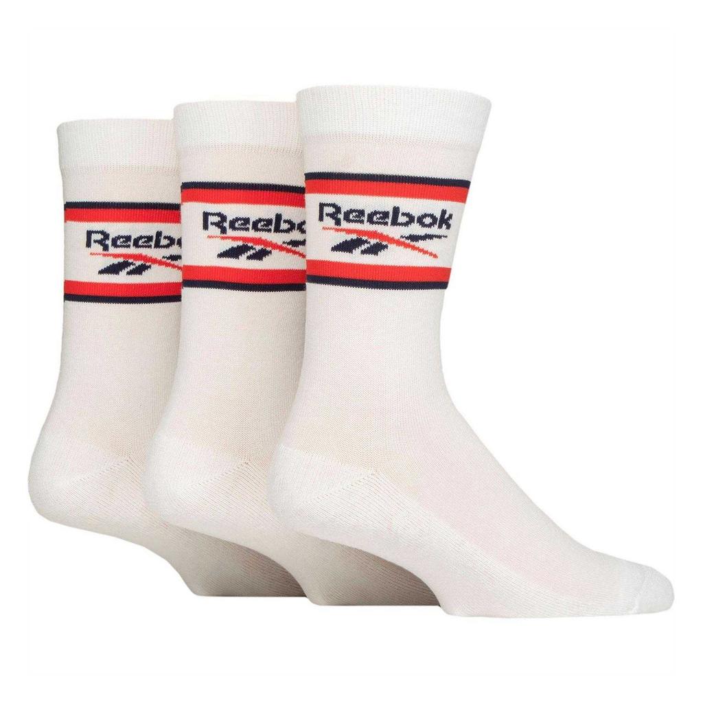 Reebok Unisex Adult Striped Crew Socks (Pack of 3)