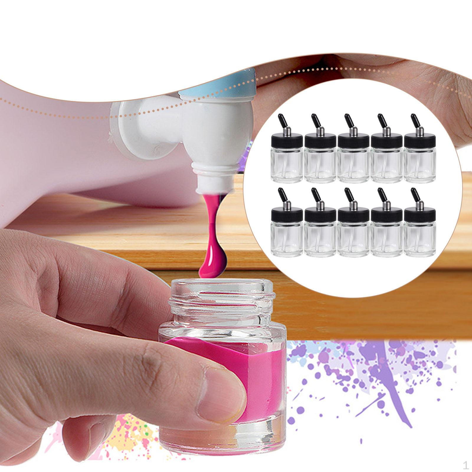 10 Pieces Airbrush Bottles Glass Sturdy Practical Easy to Clean Durability Accessory Premium