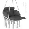 Hanging Chair Outdoor Hammock Chair with Soft Cushion, Cotton Rope Boho Style Swing Chair, Hanging Garden Swing Seat for Indoor Outdoor, Dark Grey