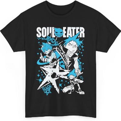Maglietta Anime Soul Eater, Maka Albarn, Death The Kid, Black Star, T-shirt Unisex a Maniche Corte