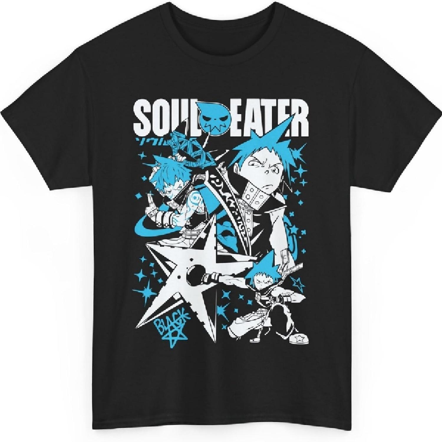 

Anime Soul Eater T-Shirt, Maka Albarn, Death The Kid, Black Star, Short Sleeve Unisex Tee XXXXXL