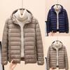 Inverno Imbottito di Cotone Donna con Cappuccio Giacca Piumino Leggera Larga