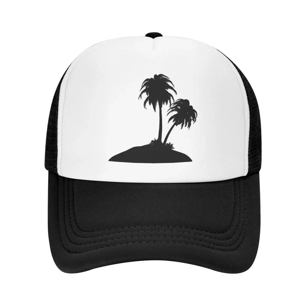 Tropical Tree Mesh Baseball Cap Coconut Palm Tree Adjustable Trucker Hat Snapback Sports Hat for Unisex Women
