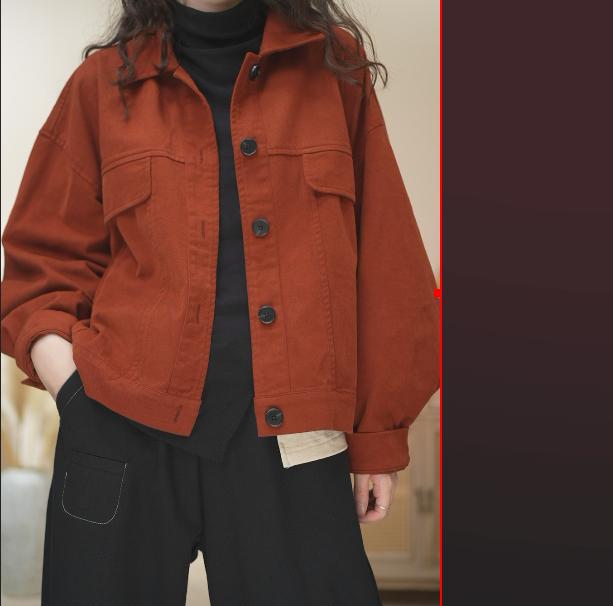 2025 Women's Fashionable Workwear Denim Short Jacket - Spring & Autumn Style