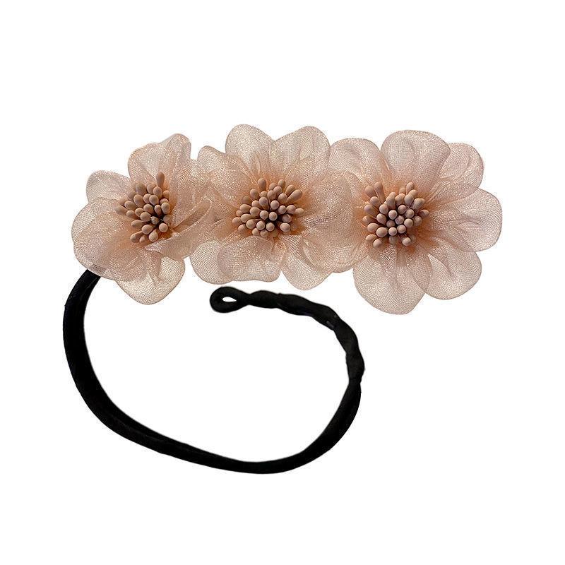 Hairstyle Making Long Tool Sweet Hair Braide Rope Hairbands Korean Accessories Women Elegant Bud Chiffon Flower Maker Maruko LS