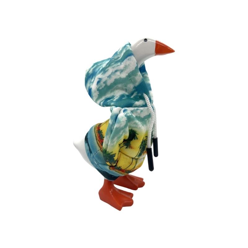Geese Costume Ornament 7Inch Desk Geese Statue Outfits Light Weight Washable for Office Tabletop and Home Decoration