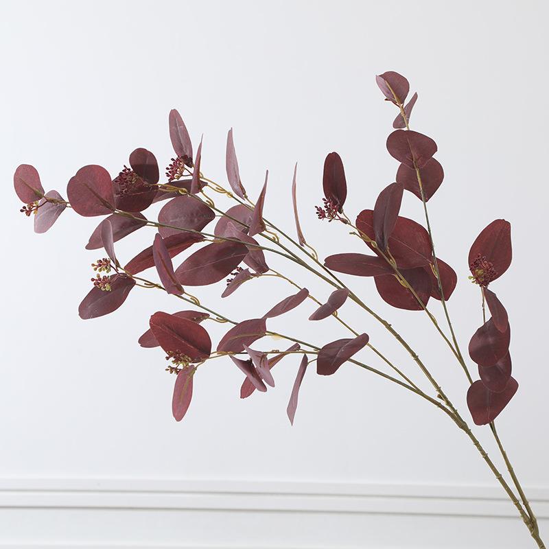 

Имитация зеленых растений Большие ветки с фруктами Листья эвкалипта Реквизит для фотосъемки Свадебное украшение дома Имитация растений темно-красного