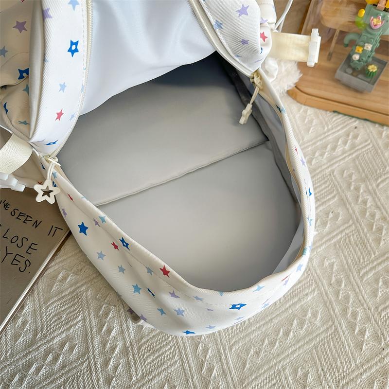 Star Print Backpack Student Schoolbag Women's Commuter Backpack