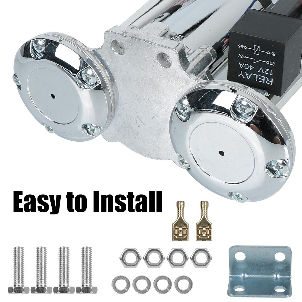 12V 24V 110dB Dual Trumpets Car Air Horn Set For Motorcycle Boat Truck Super Loud Electric Speaker with Wires and Relay