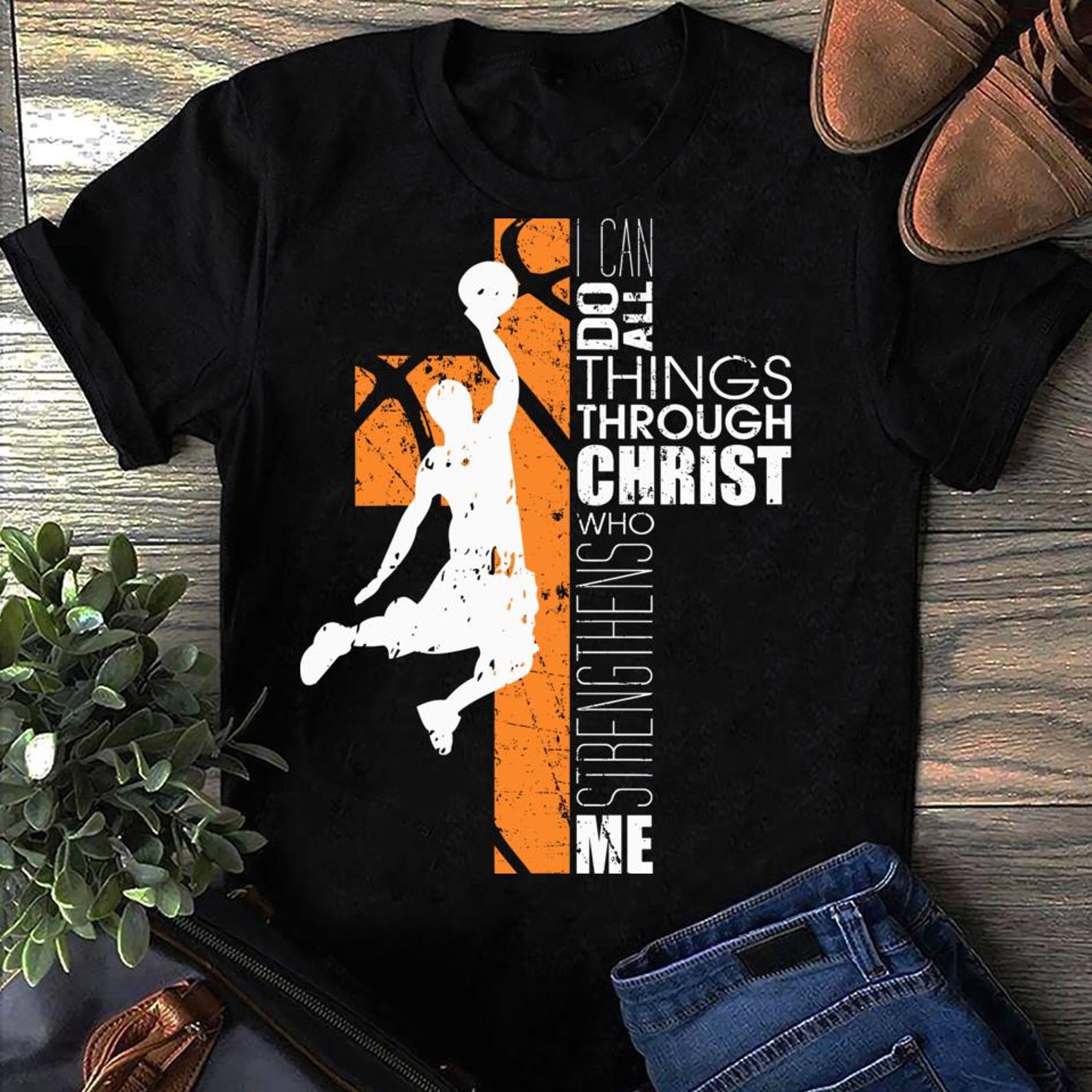 Christian Basketball T-Shirt: Religious Bible Verse, Retro Sports Mom XXL