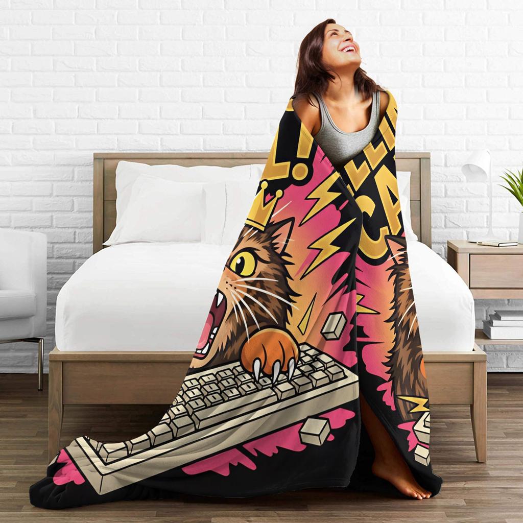 Dungeon Crawler Carl I am Yelling Carl Plush Blanket Kids Flannel Throw Blanket For Outdoor Super Warm Design Quality Bedspread