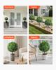 Artificial Topiary Boxwood Trees with Ground Spike, 2 Set 686mm Faux Shrubs & Bushes Potted Plants, Fake Silk Tree Look Real for Decor Front Porch