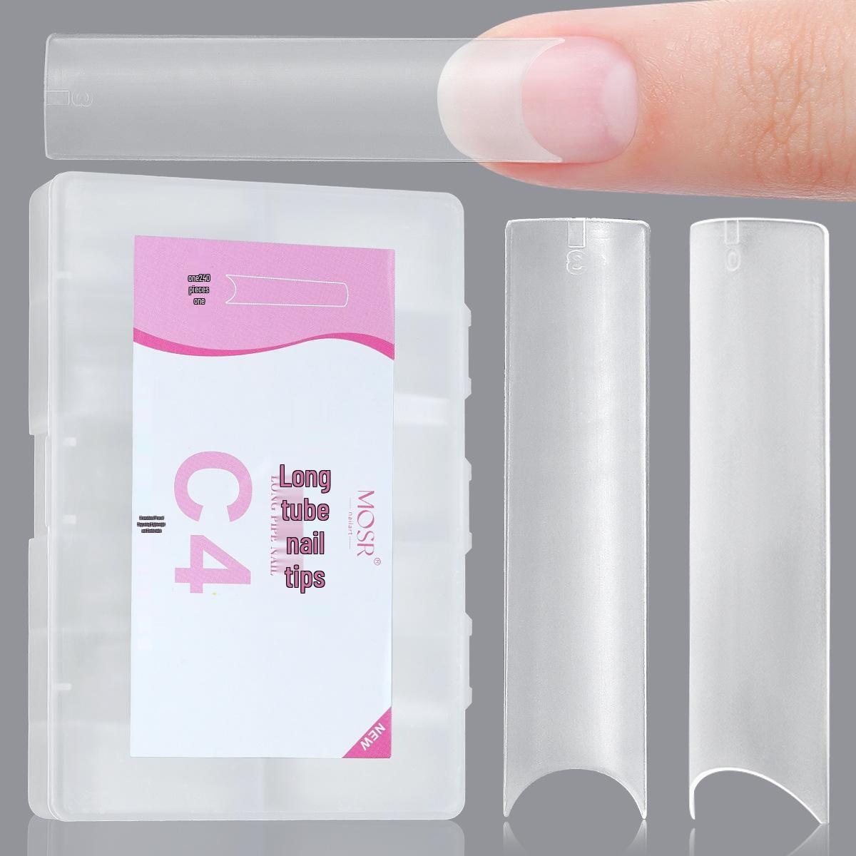 

240 Extra Long Transparent Stiletto Acrylic Nail Tips for Salon & DIY