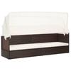 vidaXL Garden Sofa with Sun Canopy Poly Rattan Brown