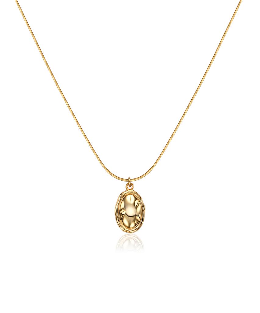 Tou [Silver925] Nc010 Hammer Frame Necklace (2Colors)