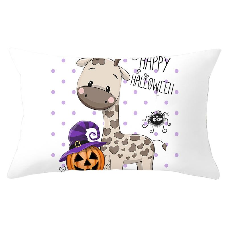 Halloween Cartoon Print Series Peach Skin Waist Pillow Cover Sofa Cushion Cover