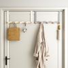 Wave Shape Hook Behind The Door No Punching Required Iron Raw Wood Hanging Clothes Hook Bedroom Wall Storage Clothes Hanger