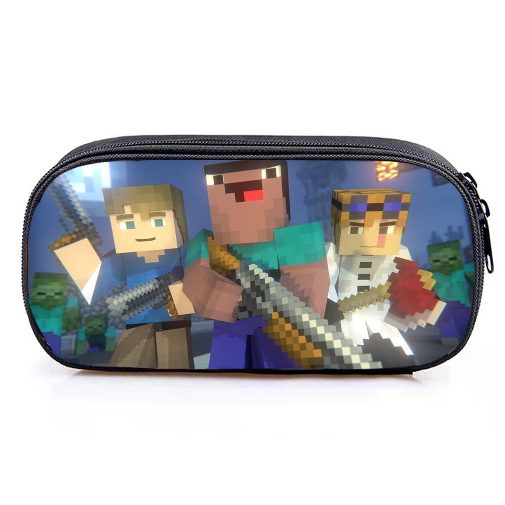 Minecraft Game Student Large Capacity Pencil Bag Stationery Bag Cartoon Pencil Bag Storage, Stationery Box