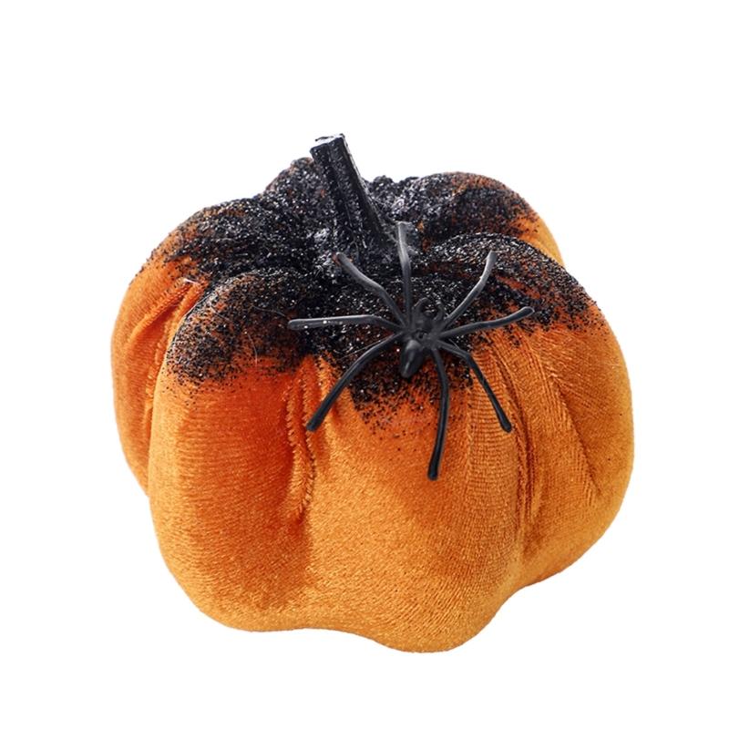 Halloween Pumpkin Decorations Decorative Pumpkins Spiders Pumpkin Figurine Sculptures Table Ornament Holiday Party Decors