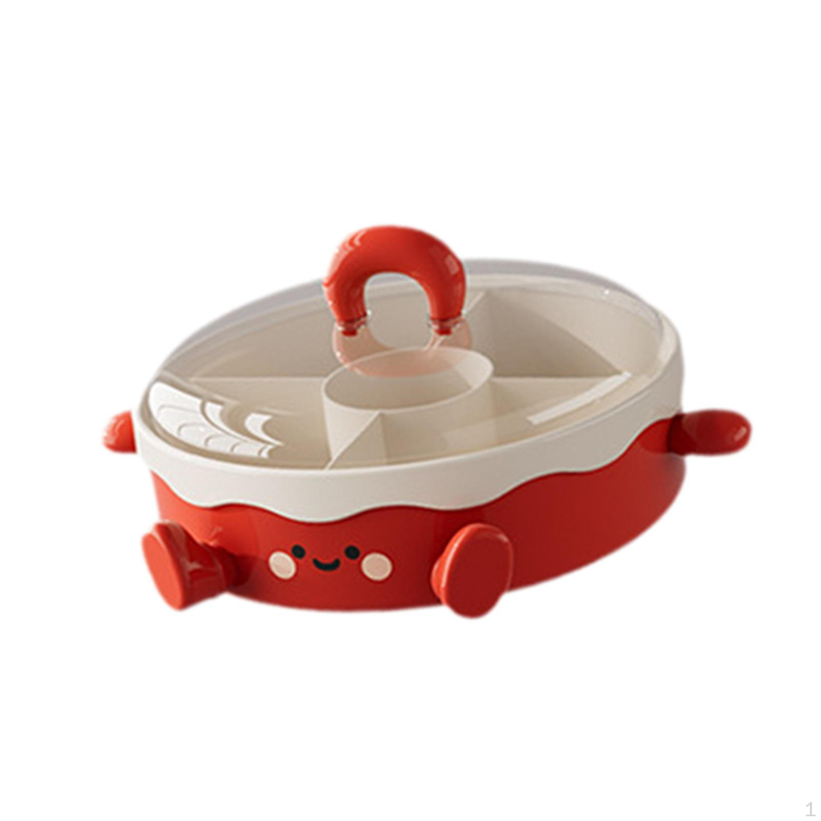 Divided Serving Tray with Clear Lid Creative Versatile Decorative Appetizer Food Storage